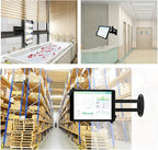 Tablet Wall Mount, Adjustable Arm Swivel, Anti-Theft Security Lock & Key, Foldable, 360 Rotating, Black