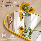 Full Length Door Mirror, Wall Mounted Wall Mirrors, 50"X16" Arched Behind Door Mirror for Use in Living Rooms, Rooms, Bedrooms, Cloakrooms, etc. Durable & Stylish Home Decor (Gold).