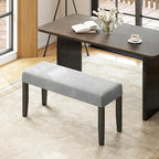 Giantex 42" Upholstered Dining Bench with Velvet Padded Seat, Rubber Wood Legs, 800 Lbs Capacity, Entryway Bench for Bedroom End of Bed, Dining Room, Hallway, Living Room, Kitchen (Grey, 1-Pack)