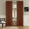 DUALIFE Rust 96 Inch Long Blackout Terracotta Curtains - Extra Wide Thermal Insulated Sun Block Out Bedroom Linen Curtains 8 ft Window Covering Back Tab Drapes for Hall Living Room W84 x L96,2 Pcs