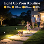 L LOHAS LED Dusk to Dawn Low Voltage Landscape Lighting, Christmas Outdoor Spotlight with Transformer, IP65 3000K Warm White Plug in Spotlights for Yard Backyard Pathway 6Pack
