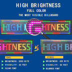 HS Programmable Scrolling led sign, High Brightness Full Color Outdoor Waterproof, Digital Display Board for Advertising Store Business Window Restaurant P10 (39''x8'')