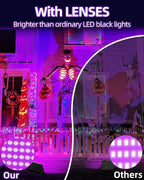 150W LED Black Lights IP66 Waterproof Black Light Outdoor with 10ft Plug+Switch, Flood Blacklight for Halloween Glow in The Dark Party Stage Light Neon Glow Birthday 2 Pack