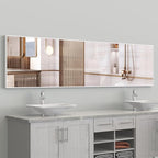 ANYHI Over The Door Mirror, 47" x 12" White Door Mirror Full Lenth, 2 Hooks, Door Mount or Wall Mount, for Bedroom, Living Room, Bathroom