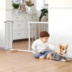 Great Gates Pet Gate - Durable Steel Gate for Stairs - Self-Closing Door & 2-Step Child Proof Lock - Wall-Friendly Dog Gates for Doorways (Fits Most) - 29.5"- 36.5", 34” Tall
