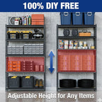 WORKPRO 2180LBS Garage Shelving Unit, Heavy Duty 5-Tier Adjustable Storage Shelf, Shelving Units and Storage for Kitchen, Basement or Pantry, 35.4”Wx11.8”Dx72”H, Black