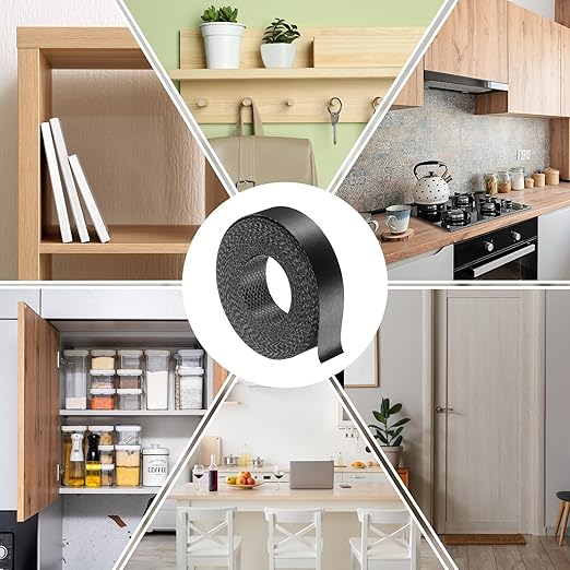 uxcell Black Edge Banding Tape, 7/8 Inch x 10ft Pre-Glued Flexible Veneer Edge Edging Strips Wood Tape for Cabinet Repair and Furniture Restoration