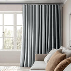 Room Divider Curtains Total Blackout Privacy Curtain Panel Room Thermal Insulated Noise Reduction Curtains for Bedroom Window Living Room Ceiling Track Curtain W 10 ft × H 7 ft Grey