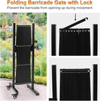 SMONTER Expandable Barricade Gate, 129" Metal Safety Barrier Gate with Casters, Accordion Garden Yard Fence Portable Dog Gates with Latch Indoor Outdoor