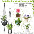 Hoteam 12 Pcs Macrame Plant Hangers Macrame Hanging Planters for Indoor Plants Handmade Boho Hanging Baskets Flower Pots Holder for Outdoor Home Wall Decor