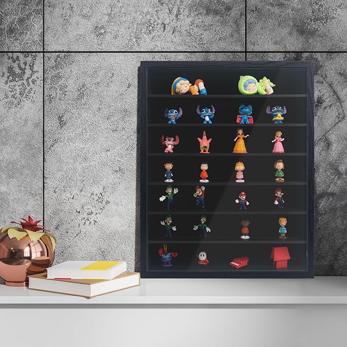 GMFrames 16x20 Wooden Shadow Box Frame with Removable Shelves Deep Display Case for Military Medals Keepsakes Black