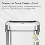 EKO Urban 24 Gallon/ 90 Liter Open Top Stainless Steel Slim Commercial Trash Can, Tall Kitchen Garbage Bin, Heavy-Duty Commercial Grade Large Trash Can for Home, Office, Hotel, Cafe, Restaurant, Dorm