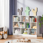 Cozy Castle White Bookshelf, 3-Tier Open Shelf Bookcase, 10 Cube Storage Organizer with Anti-Tilt Device for Bedroom, Living Room, 55.11" W x 11.61“D x 40.94“H