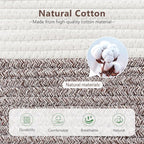 Cotton Rope Basket, Storage Baskets with Handle, 15x10x9 Inch Woven Basket for Shelves, Laundry, Towels, Clothes, Books (White Brown 2 Pack)