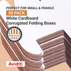 AVIDITI Shipping Boxes Small 7"L x 5"W x 4"H, 50-Pack | Corrugated Cardboard Box for Packing, Moving and Storage