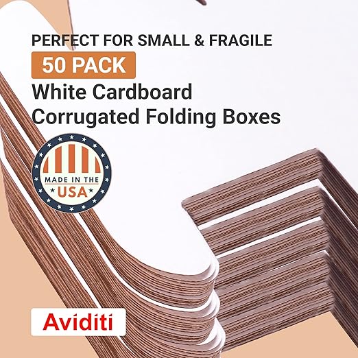AVIDITI Shipping Boxes Small 7"L x 5"W x 4"H, 50-Pack | Corrugated Cardboard Box for Packing, Moving and Storage