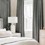 MIULEE Linen Blackout Curtains and Drapes 100% Room Darken Thermal Insulated Grommet Window Panels with Coating 2 PCs W 42 x L 84 inches Dark Grey