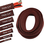 30ft PET Expandable Sleeving Wire Cable Sleeve (1/4", Red&Black)
