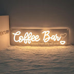Coffee Bar Neon Sign with Timer Remote Dimmer, Warm White LED Coffee Light for Cafe Shop Station Home Kitchen Bar Cart Event Area Party Gift for Lover Friends Family - Warm White 3