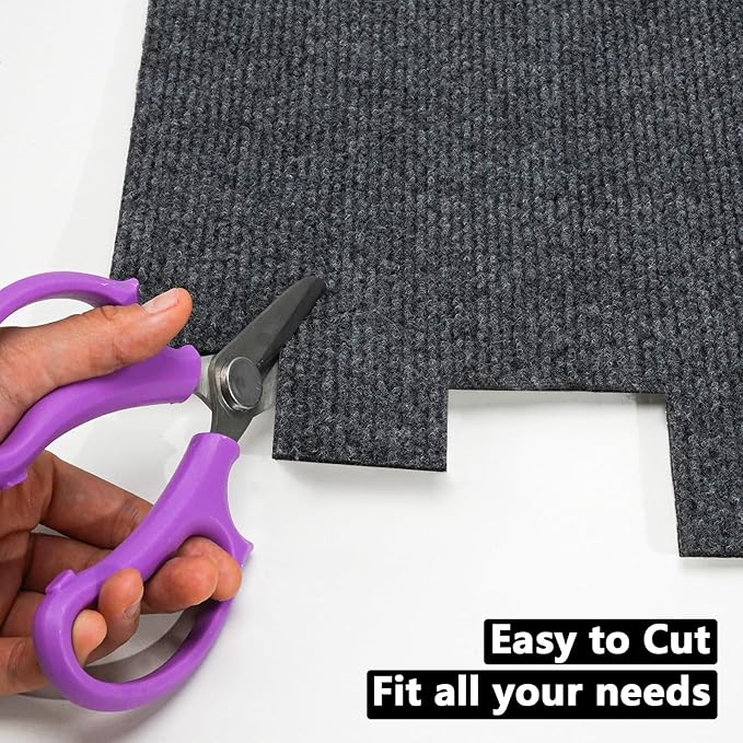 20Pcs Carpet Tiles Peel and Stick, Self Adhesive Carpet Floor Tile 12” x 12”, Dark Grey Soft Padded Flooring Sticker, Home Decor for Bedroom Living Room Office, 20 sq ft per Box