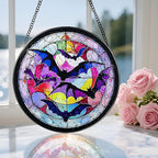 8 Inch Stained Glass Suncatcher Ornament, DOUHASU Bat Sun Catchers Indoor Window, Stained Glass Window Hanging, Home Decor, Bat Lovers Gifts for Him, Men