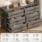 Aheaplus Closet Drawers Set of 2, Wood Closet Organizers and Storage with 3 Drawers, Closet Drawers Organizer System, Nightstands Bedside End Table with 3 Drawers Storage for Bedroom, Black Oak