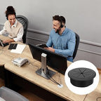uxcell 4 Pcs Desk Grommet, 2.36 inch 60mm Desk Cable Hole Cover Wire Hole Insert for Home Office Table Cabinet Cord Organizer, Black
