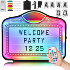 LED Letter Bottle Presenter, VIP Bottle Service Sign, Hand Held Light Box with Color Change for Club, Bar, Party, Birthday, Store - Acrylic Frame with 4 Letter Sets & 2 Number Sets (Whiteboard Letters)