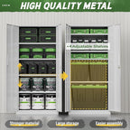 Greenvelly Metal Storage Cabinet with 2 Doors and 4 Adjustable Shelves,72" White Metal Cabinet,Steel Cabinet Locking Cabinets with 2 Keys for Office,Home, Garage, Gym, School