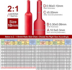 Chanzon 2:1 Ratio 3/8" (10mm) Heat Shrink Tubing 3.3Ft Roll (1M Total Length) Red Polyolefin Sleeving Wrap Shrinking 2 to 1 1pcs
