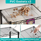 SINGAYE 4 Small Shelves Storage Shelf Wire Shelving Unit Metal Shelf Adjustable Organizers Storage Shelving with Wheels for Bathroom Laundry Room Kitchen Pantry11.5”D x 17.3”W x 44.5”H Black