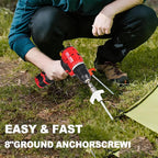 20 Pack Screw in Tent Stakes Heavy Duty,8 ’’ Ground Anchors Screw in,Metal Stakes with Hex Head Driver and Sturdy Storage Box. (20, Luminous White)