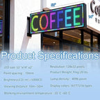 P10(52" * 14") Scrolling Programmable Led Sign Custom Outdoor Digital For Business Display Screen Matrix Panel Electronic Message Board Neon Full Color Advertising Light Wifi Control