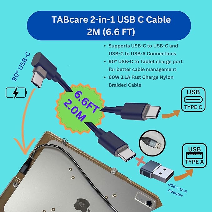 TABcare Anti-Theft Acrylic VESA Enclosure for Apple iPad Pro 13" 2024/2025 M4/M5 with Wall Mount Kit & 90-Degree Angle USB C Cable (iPad Pro 13" 2024, Clear)
