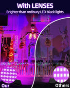 100W LED Black Lights IP66 Waterproof Black Light Outdoor with 5.9ft Plug+Switch,Flood Blacklight for Halloween Glow in The Dark Party Stage Light Neon Glow Birthday 2 Pack
