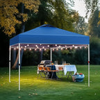PHI VILLA 10x10 Pop Up Canopy Tent Easy Outdoor Sun Shade for Events Party Tent, 100 Sq. Ft of Shade, Blue
