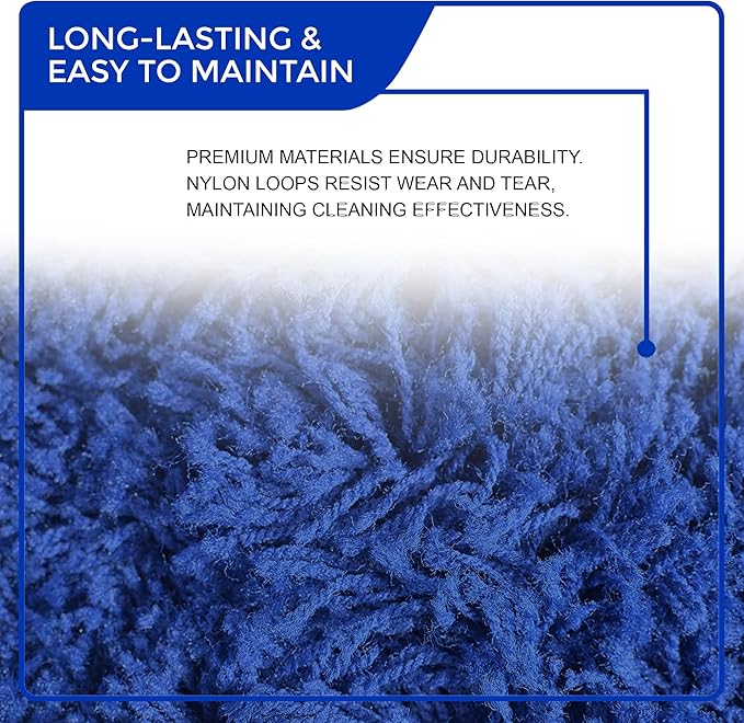 Nine Forty 18-Inch Premium Nylon Dust Mop Replacement Head - Heavy Duty Mop Head Refill for Industrial, Commercial, and Residential Cleaning - Dry Floor Duster for Hardwood Surfaces - Blue (1-Pack)