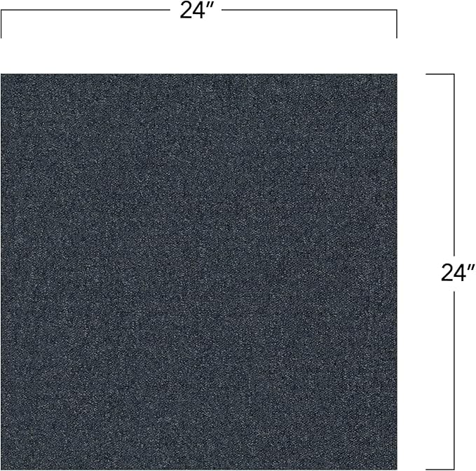 Mohawk Advance 24" x 24" Berber (Loop pile), 0.11" Pile Height, Carpet Tile, Nylon Fiber, Deep Space Color, (1 Tile)