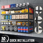 72.2" H Garage Shelving 3000LBS Metal Shelving Unit Adjustable Garage Storage Shelves 5 Tier Heavy Duty Storage Rack for Pantry, Warehouse, Industries, 59.8" W x 72.2" H x 24.2" D, 2 Pack