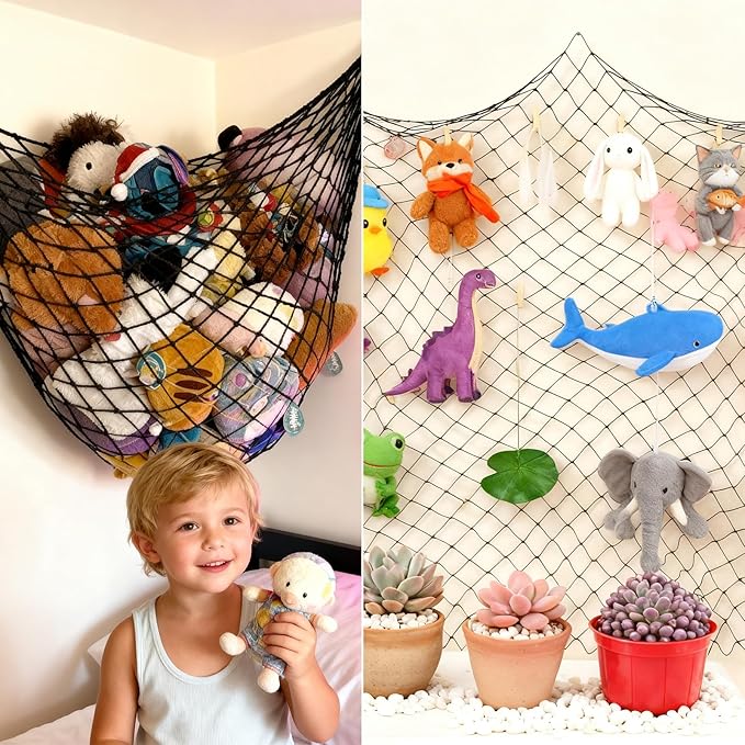 Decorative Fishing Net 80x40 Inch, Patioland 2 Pack Large Black Picture Fish Net, Wall Photo Hanging Fishnet for Nautical Mermaid Pirate Ocean Themed Hawaii Beach Under The Sea Party Decorations