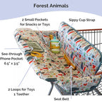 Suessie Shopping Cart Cover and High Chair Cover, Forest Animals