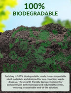 200 Count 100% Biodegradable & Compostable Trash Bags - 30-33 Gallon, 18 Microns, 32x38 Inches, Green Eco-Friendly