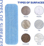 Replacement Microfiber Pad Fit for Rubbermaid Commercial 18 Inch Mop Head - 10 Pack Update Wrapping Wet & Dry Commercial Cleaning Reusable Refills Fit for Any Microfiber Flat Mop System 18"