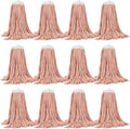Matthew Cleaning Screw-on Heavy Duty Cotton Wet Mop Replacement Heads(Orange, Large,12 Pack) with 2 Pack Microfiber Cloth for Residential & Commercial Floor Cleaning Use- Fit Standard American Screw