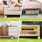 Bed Risers 1 inch, 2 inch, 3 inch, 4 inch, 6 inch, 8 inch Heavy Duty, Oversized Furniture Riser for Couch Sofa Table Chair Leg Frame Dorm, Support up to 6000 Lbs (White 6 Pack, 6 inch)