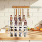 Acrylic Display Riser Stand, 4 Tier Cupcake Tower Stand, Clear Display Rack for Perfume,Figures,Spice, Tiered Spice Rack Organizer