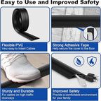 6ft Heavy Duty Cord Hider for Floor, Black Cable Management Cover, Hide Electrical Wires, Protector With 0.78" W x 0.32" H Cable Cavity