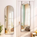 Hasipu Door Mirror Full Length, 47.2 x 15.7 Inch Full Body Wall Mirror Over The Door Hanging Mirror for Bedroom, Living Room, Cloakroom（Black）