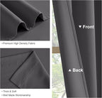 PONY DANCE Blackout Curtains for Bedroom - Window Covering Set Home Decoration Curtains Light Blocking Soft Rod Pocket Drapes for Living Room, 70 x 63 in, Grey, 2 Pieces