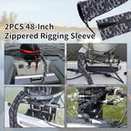 2PCS 48-Inch Trolling Motor Cable Sleeve,Zippered Rigging Sleeve,Made of Neoprene Thick Trolling Motor Sleeve,Great for Cover Wire and Extension Cords (Camouflage Blue)